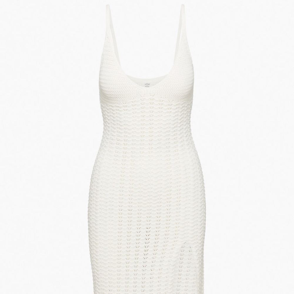 Aritzia Evie Crochet Midi Dress White